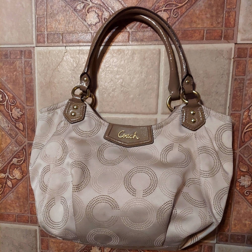 Coach Ashley Dotted Op Art Satchel Shoulder Bag